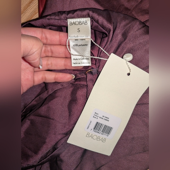 2S. NWT BAOBAB X REVOLVE ARI MAXI DRESS IN WINE OMBRE - Picture 6 of 6